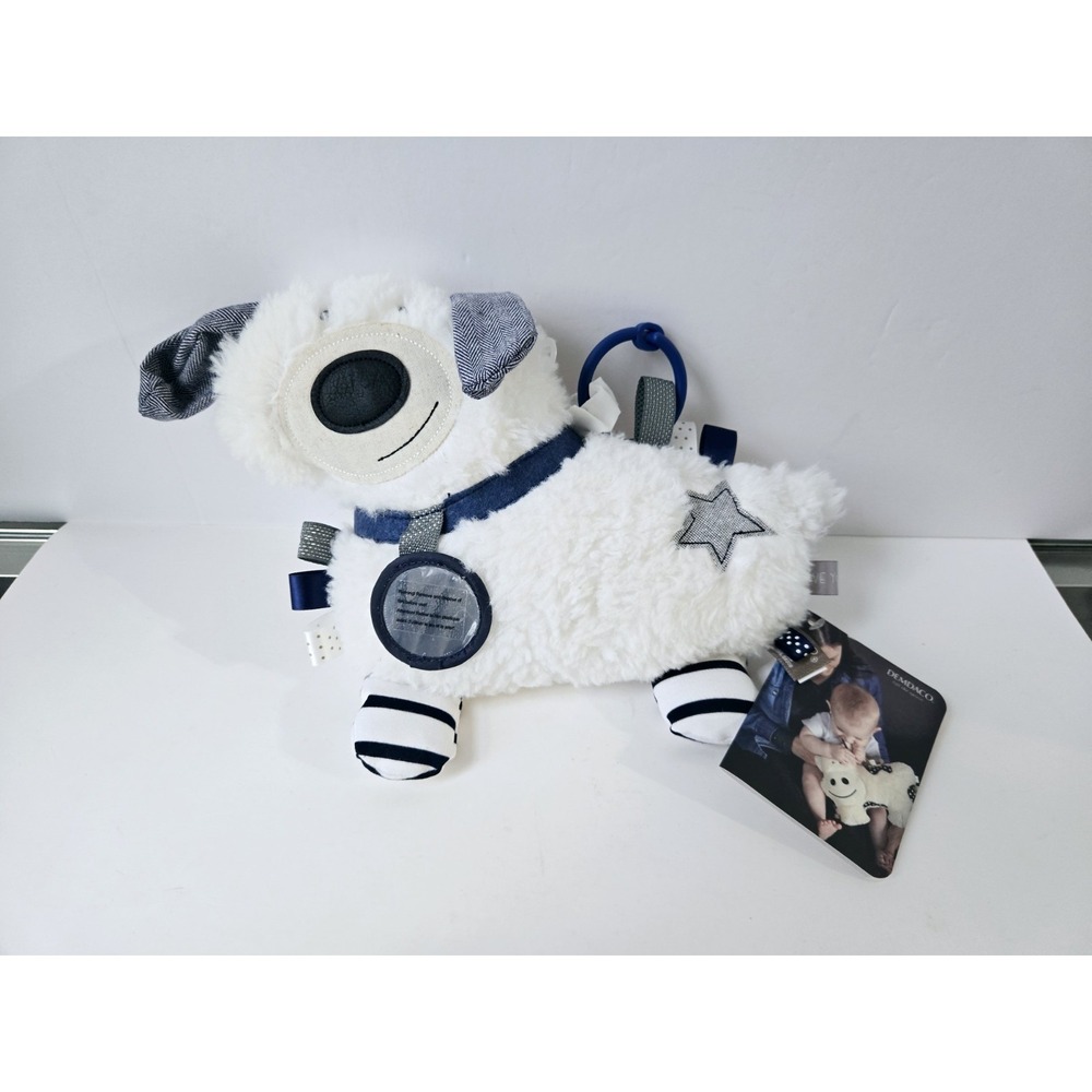 Demdaco plush toy Activity Dog with rattle NWT nursery baby 9"